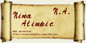 Nina Alimpić vizit kartica
